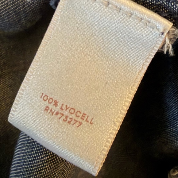 LC Lauren Conrad Blue Chambray Denim Ruffle Dress, Size S - Picture 12 of 12